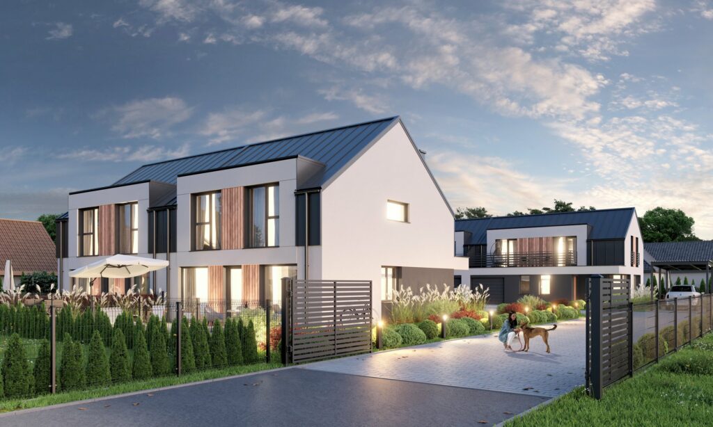 Wizualizacja osiedla domów bliźniaczych pod Nowym Sączem - Nawojowa Park - Uryga Invest