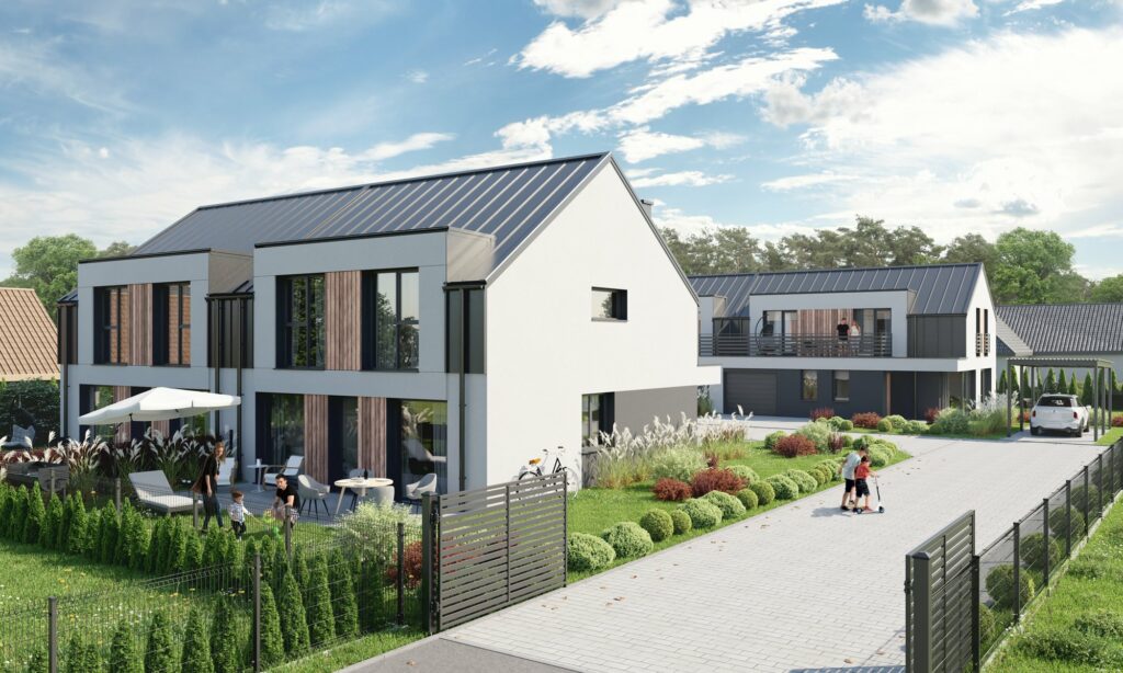 Wizualizacja osiedla domów bliźniaczych pod Nowym Sączem - Nawojowa Park - Uryga Invest