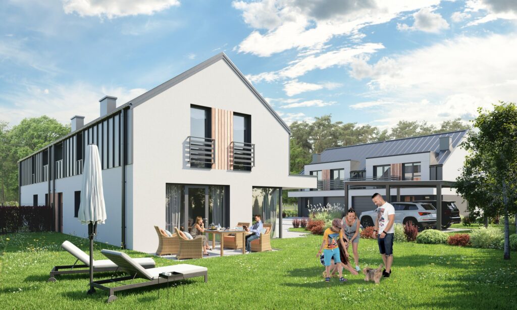 Wizualizacja osiedla domów bliźniaczych pod Nowym Sączem - Nawojowa Park - Uryga Invest